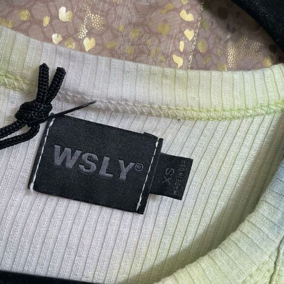 Bandier x WSLY Rivington Ribbed Tank Cream Winter Tie Dye XS NWOT - Picture 3 of 10